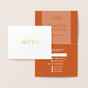 Metalizado Cartão de Resposta RSVP de Casamento de Terracotta
