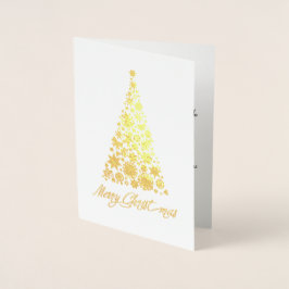 Metalizado Cartão de Saudação de Árvore de Natal Retroativo