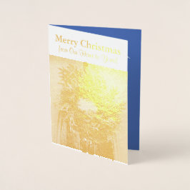 Metalizado Cartão de Saudação de Pé Silver Wreath de Natal