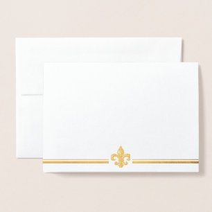 Metalizado Cartão de Saudação em Folha Dourada Vintage Fleur 