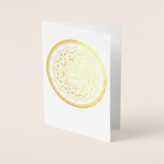 Metalizado Cartão de Saudação Mandala Gold Foil