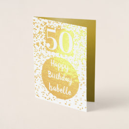 Metalizado Cartão Dourado de 50º aniversário personalizado