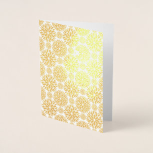 Metalizado Cartão em Branco Floral Dourado para Qualquer Ocas