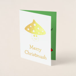 Metalizado Cartão Foil de Cogumelo Santa Hat