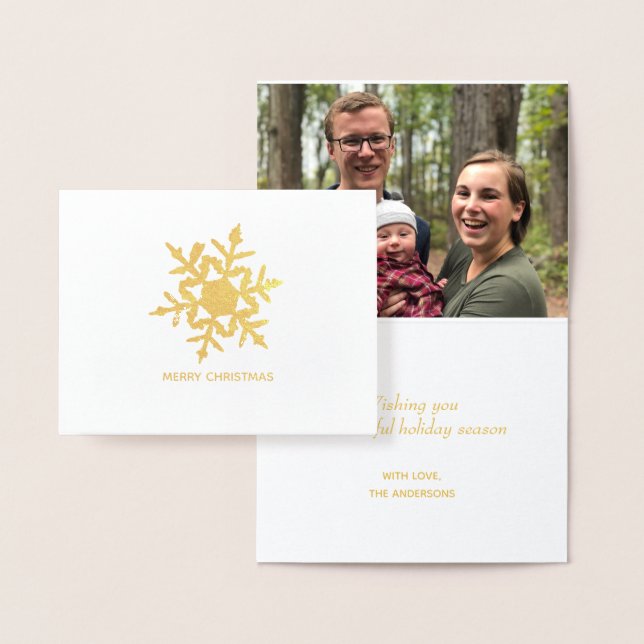 Metalizado Cartão Foto Personalizado de Natal Feliz (Display)