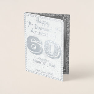 Metalizado Cartão personalizado de aniversário de 60 anos de 