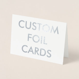 Metalizado Cartão Personalizado de Saudação de Folha Silver