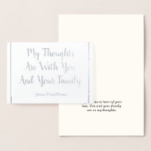 Cartão Personalizado de Simpatia de Folha Prateada