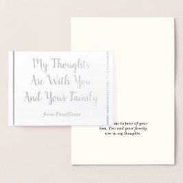 Metalizado Cartão Personalizado de Simpatia de Folha Prateada