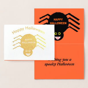 Metalizado Cartão Preto de Aranha Halloween