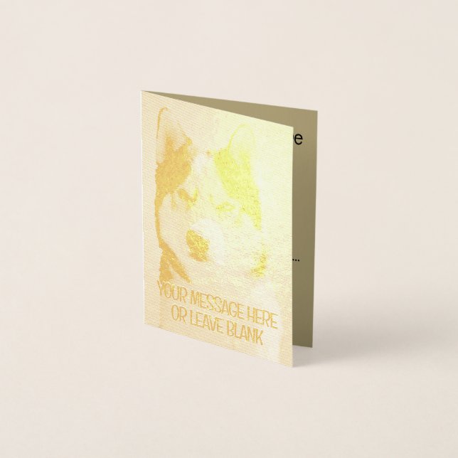 Metalizado Cartão Siberiano Husky/Vazio de Cartão Malamute do (Frente)