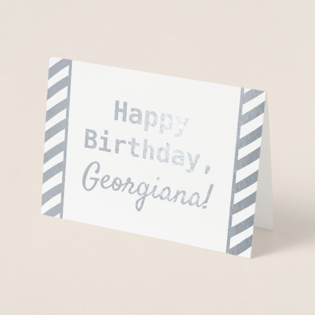 Metalizado Cartão simples, humilde "Parabéns" (Frente)