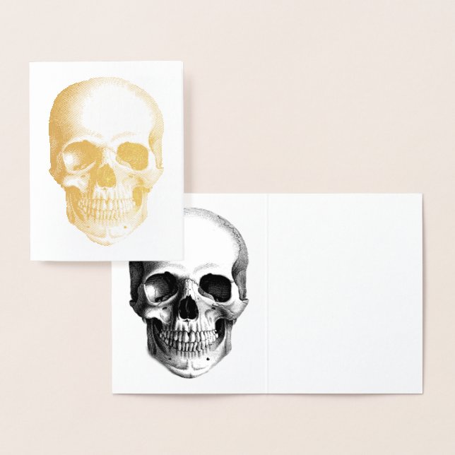 Metalizado Cartão SKULL Gold Foil Note (Exibição)