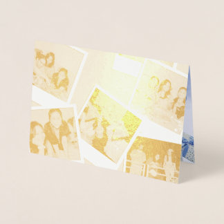 Metalizado Colagem de Fotos Personalizadas Cartão de Boas Fes