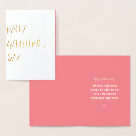 Metalizado Design de cartão rosa Galentine's Gold