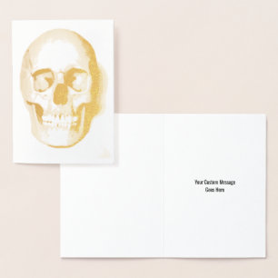 Metalizado Dia do Halloween do Skull do Cartão de Foil Person