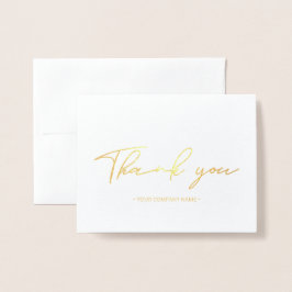 Metalizado Empresa moderna simples Obrigado Cartão de Folha d