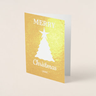 Metalizado Estrela de Natal Árvore de Natal Moderna em Cartão