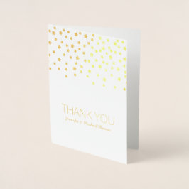 Metalizado Estrelas Douradas Obrigado cartão personalizado