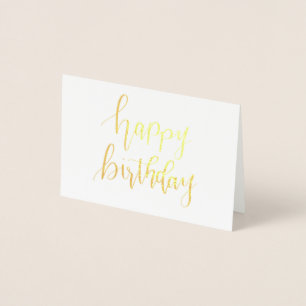 Metalizado Feliz Aniversário, Mão Com Cartão Dourado