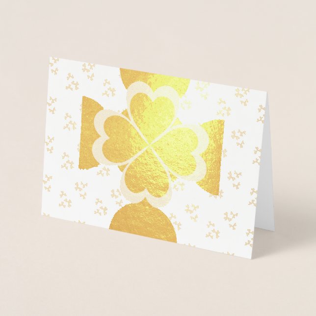 Metalizado Feliz Dia de São Patrício cartão personalizado de  (Frente)