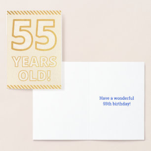 Metalizado Folha de Ouro, "55 ANOS!" Cartão de Aniversário