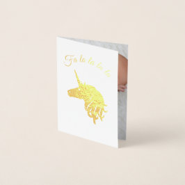 Metalizado Folha de ouro de cartão de feriado mágico Unicorn