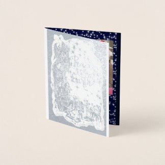 Metalizado Foto: Natividade PEACE ON EARTH foil Fil cartão de