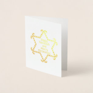 Metalizado Hanukkah e cartão de Natal