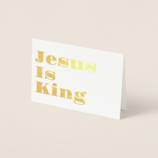 Metalizado Jesus é Rei - Cartão de Foil