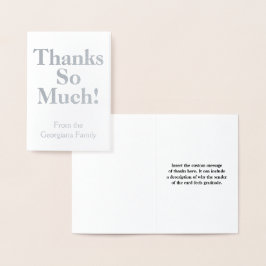 Metalizado Mínimo, Simples "Obrigados Tanto!" Cartão