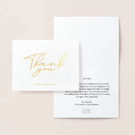 Metalizado Negócios elegantes Obrigado Cartão de Folha de Our