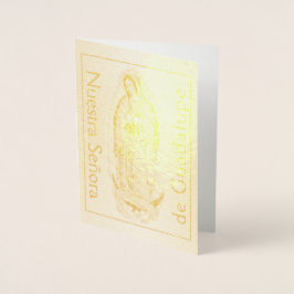 Metalizado Nuestra Señora de Guadalupe Cartão Folha de Ouro