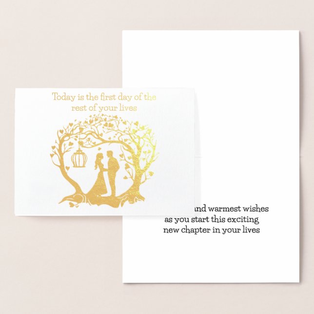 Metalizado O Cartão de Casamento de Hoje é o Primeiro Dia do  (Exibição)