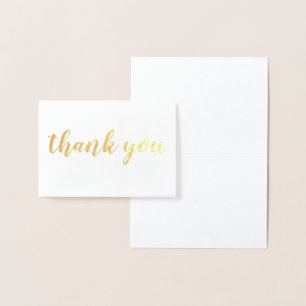 Metalizado obrigado do cartão de folha de alumínio dourado