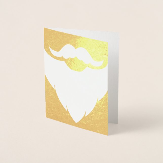 Metalizado Papais noeis Pai Natal cartão de ouro branco (Frente)