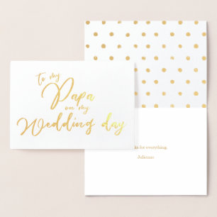 Metalizado Para Meu Papai No Meu Dia De Casamento Cartão De F