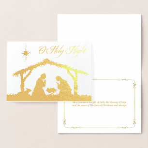 Metalizado REAL Gold Foil O Cartão Noturno Santa