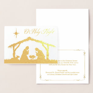 Metalizado REAL Gold Foil O Cartão Noturno Santa