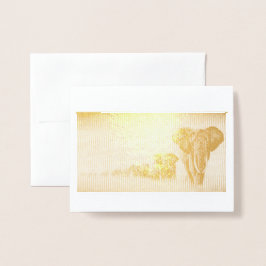 Metalizado Salve o Cartão de Foil de Elefantes