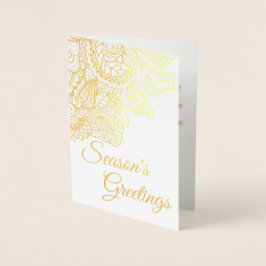 Metalizado Saudações! Cartão de Feriado Personalizado 2 Fotog