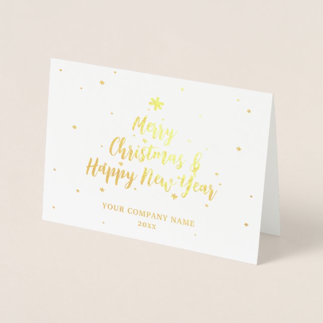Metalizado Seasons Saudações Dourado Cartão Foil da Empresa (Frente)