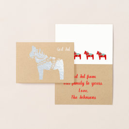Metalizado Silver Foil Dala Horse Deus - Cartão Saudável