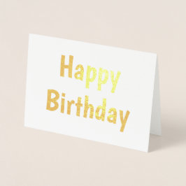 Metalizado simples cartão de aniversário feliz mínimo