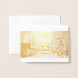 Metalizado Um Feliz Natal para você e seu Cartão de Foil