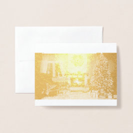 Metalizado Um Feliz Natal para você e seu Cartão de Foil