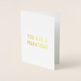 Metalizado Você fez um cartão de parabéns de maratona