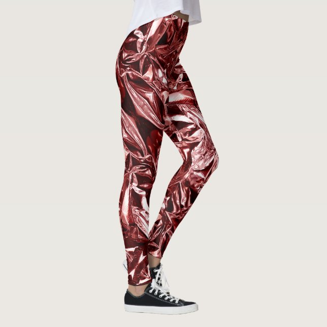 Metallic Abstract 101 Deep Pink Leggings (Direita)