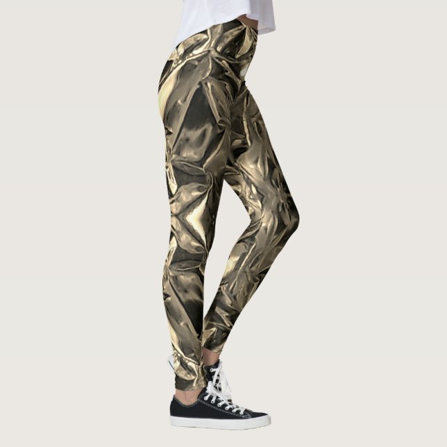 Metallic Abstract 101 Sepia Leggings (Direita)