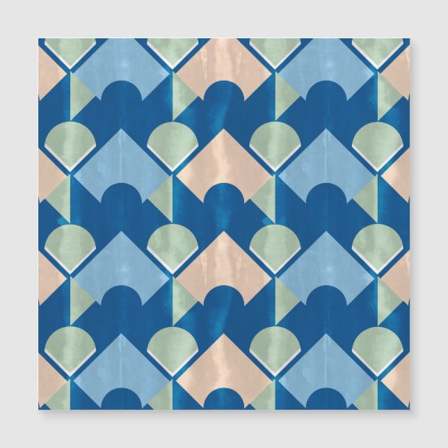 Metallic blue geometric diamond shapes  (Frente)